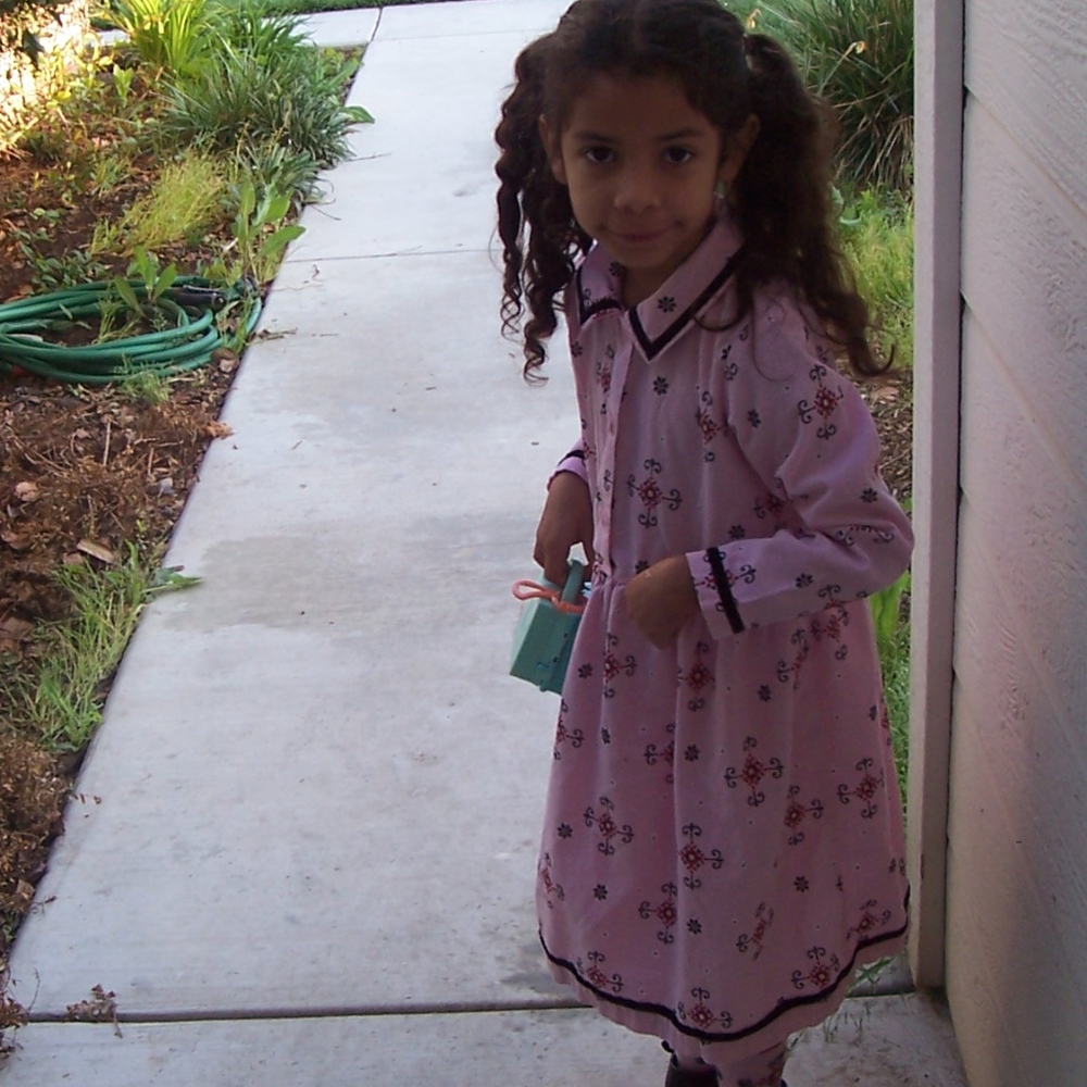 Corduroy dress and matching tights